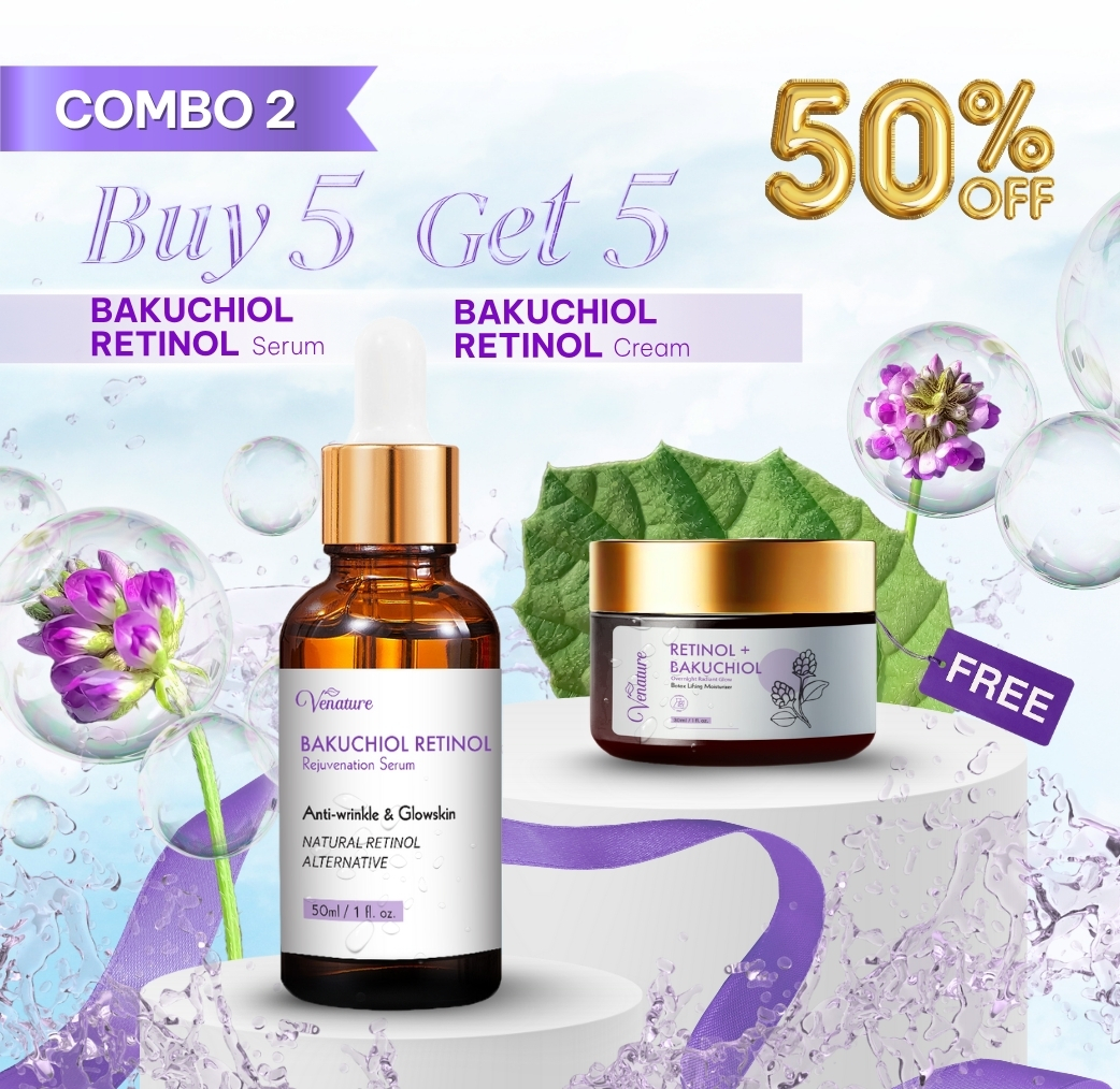 [COMBO 2] BUY 5 Bakuchiol Serum GET 5 Bakuchiol Cream
